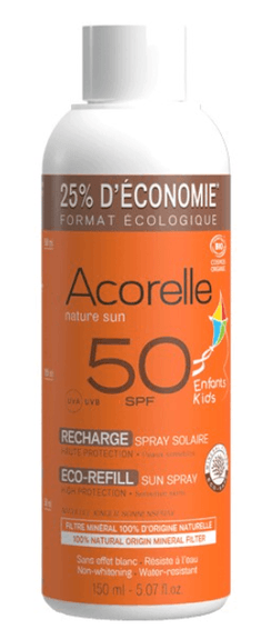 ACORELLE Éco-Recharge Spray Solaire Enfants SPF50 150ml