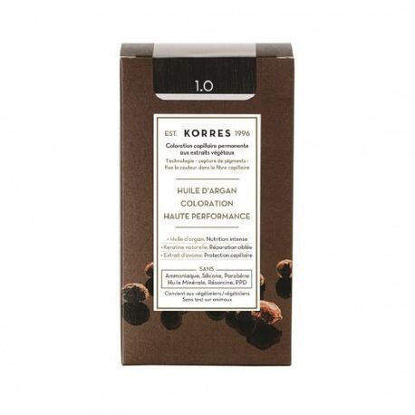 Korres Coloration Permanente Huile d'Argan - Coloration : 1.0 Noir