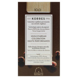 Korres Coloration Permanente Huile d'Argan - Coloration : 10.0 Blond Platine