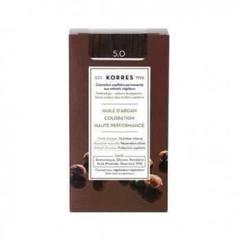 Korres Coloration Permanente Huile d'Argan - Coloration : 5.0 Châtain Clair