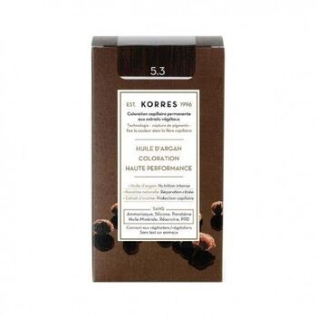 Korres Coloration Permanente Huile d'Argan - Coloration : 5.3 Châtain Clair Doré
