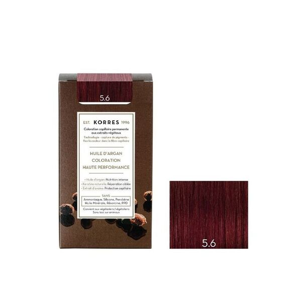 Korres Coloration Permanente Huile d'Argan - Coloration : 5.6 Châtain Clair Magenta de Korres
