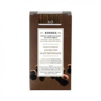 Korres Coloration Permanente Huile d'Argan - Coloration : 6.0 Blond Foncé