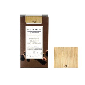 Korres Coloration Permanente Huile d'Argan - Coloration : 9.0 Blond Très Clair