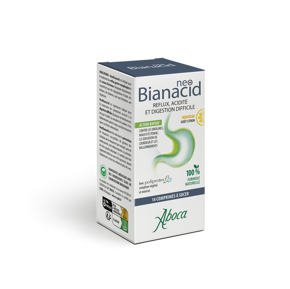 Aboca NeoBianacid Reflux, acidité et digestion difficile 14 Comprimés goût citron