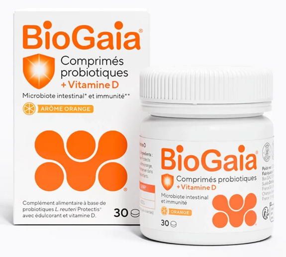 Biogaia Comprimés probiotiques + Vitamine D goût orange x30