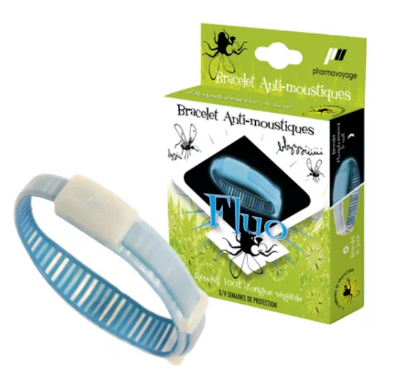 Pharmavoyage Bracelet anti-moustiques Bleu phosphorescent