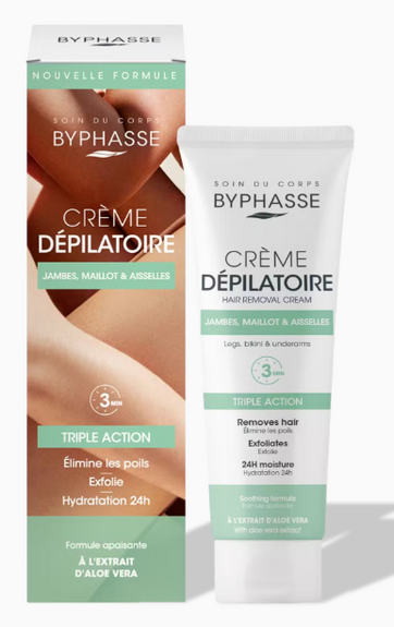 Byphasse Crème dépilatoire Aloe véra 125ml