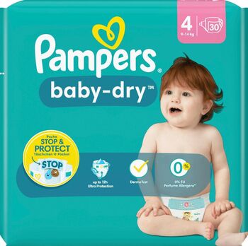 Pampers Baby-Dry Couches T4 (9-14k g) - 30 couches