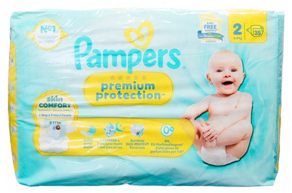 Pampers Premium Protection T2 4-8kg 35 sachets