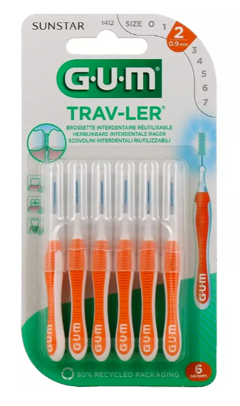 Gum Trav-Ler Brossettes interdentaires 0.9mm 6 unités