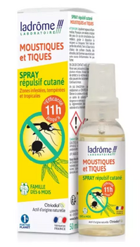 Ladrôme Spray moustiques et tiques répulsif cutané 50ml