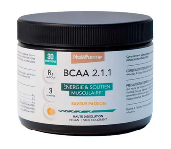 Nat&Form BCAA 2.1.1 Energie et soutien musculaire Passion - 270g