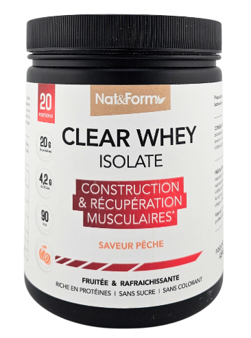 Nat&Form Clear Whey Isolate Pêche 484g