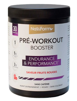 Nat&Form Pré-Workout Booster Fruits rouges 324g