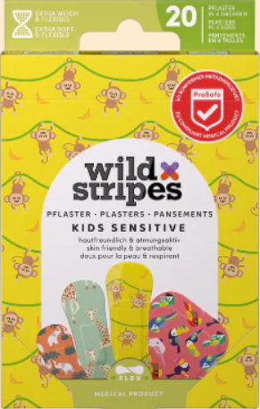 Pansements Wildstripes kids sensitive animal