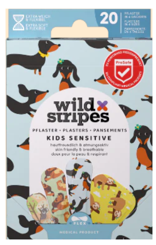Pansements Wildstripes kids sensitive jungle