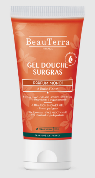 BeauTerra Gel douche surgras Monoï 100ml