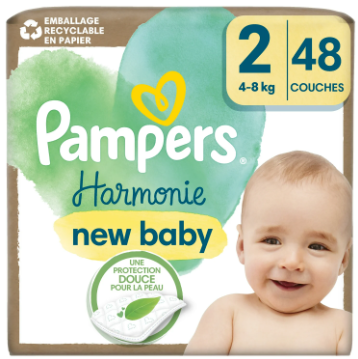 Pampers Harmonie Couches T2 (4-8kg) - 48 couches