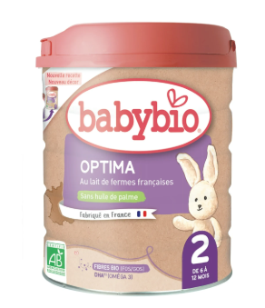 Babybio Optima 2 au Lait de Fermes Françaises de 6 à 12 Mois Bio 800 g