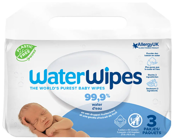 Waterwipes Lingettes bio Lot de 3 x 60 lingettes