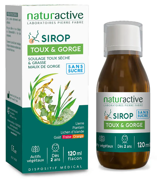Naturactive Sirop Toux et Gorge sans sucre 120ml