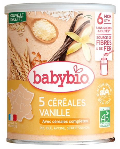 Babybio Céréales bébé vanille 6 mois et + 220g