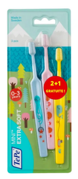 Brosses à dents TePe Mini Extra-souples, pack famille, 2+1 gratuite