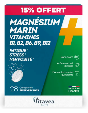 Vitavea Magnésium Marin Vitamines B 28 comprimés effervescents