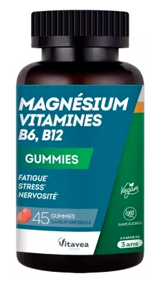 Vitavea Magnésium Vitamines B6 B12  45 Gummies