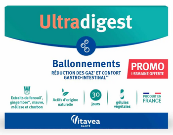 Vitavea Ultradigest Ballonnements Lot de 3 x 30 gélules