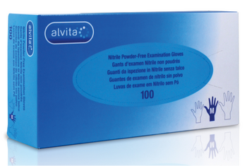 Alvita Gants d'examen nitrile non poudrés x100