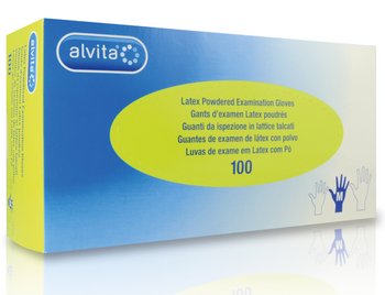 Alvita Gants d'examen Latex poudrés S x100