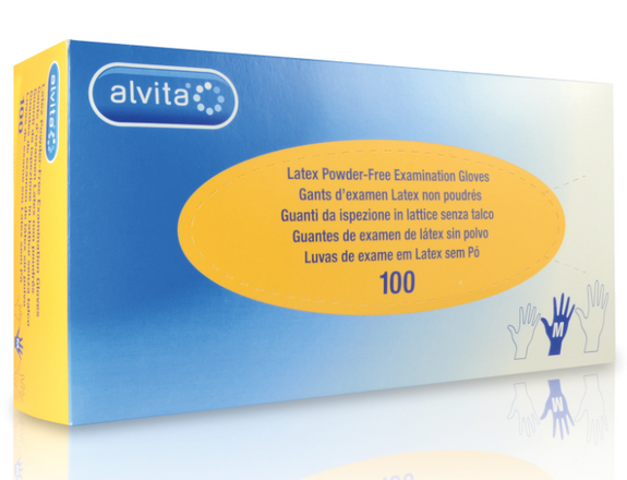 Alvita Gants d'examen Latex non poudrés M x100