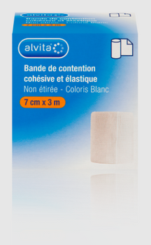 Alvita Bande de contention Blanc 7cm x 3m