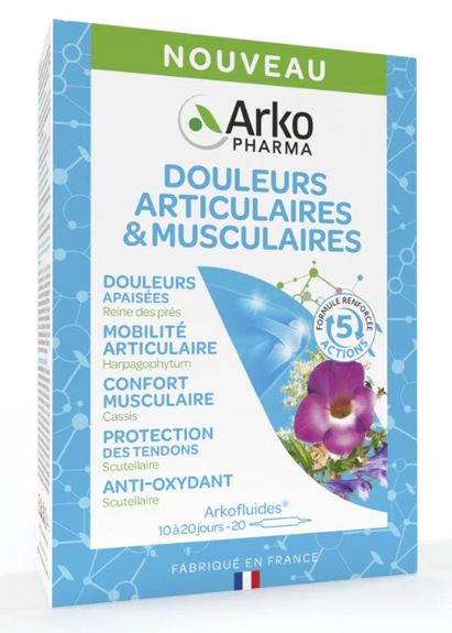 Arkopharma Arkofluides Douleurs articulations et musculaires 20 ampoules