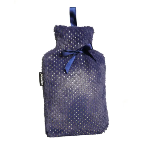 CALINDOO Bouillotte housse bleu brillant