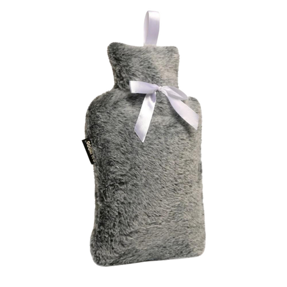 CALINDOO Bouillotte housse gris brillant