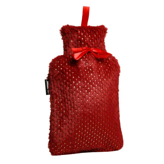 CALINDOO Bouillotte housse rouge brillant