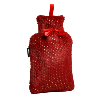 CALINDOO Bouillotte housse rouge brillant