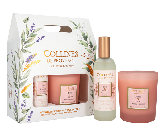Coffret Parfum d'Intérieur Duo Senteur : rose hibiscus