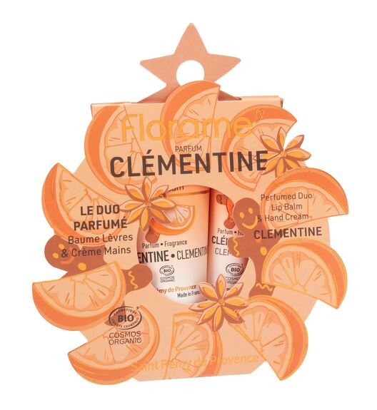 Florame Le Duo Parfumé Clémentine Baume Lèvres Bio 15 ml + Crème Mains Bio 30 ml