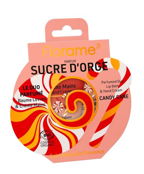 Florame Le Duo Parfumé Sucre d'Orge Baume Lèvres Bio 15 ml + Crème Mains Bio 30 ml