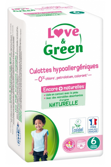 Love & Green Culottes hypoallergéniques Enfants Taille 6 x16