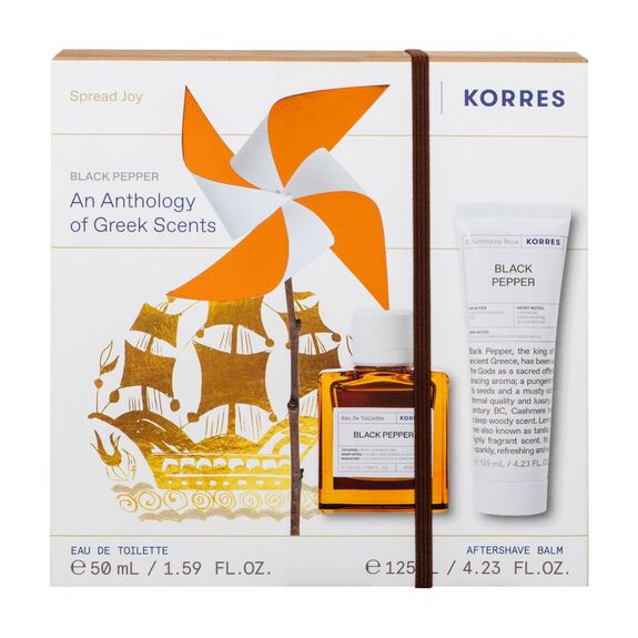 Korres Eau de Toilette Black Pepper 50 ml + Baume Après Rasage Black Pepper 125 ml