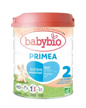 Babybio Primea 2 au Lait de Fermes Françaises de 6 à 12 Mois Bio 800 g