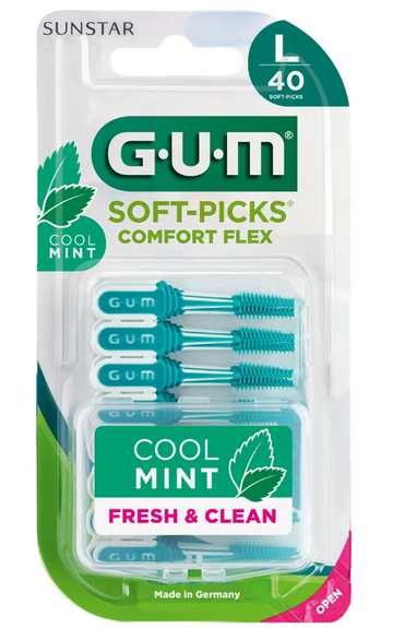 GUM Soft-Picks Comfort Flex Cool Mint L 40 Unités