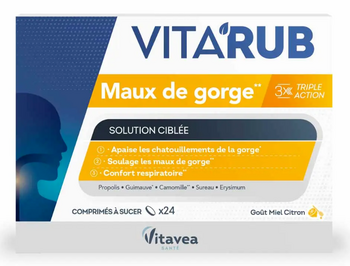 Vitavea Vita'Rub Maux de gorge 24 comprimés