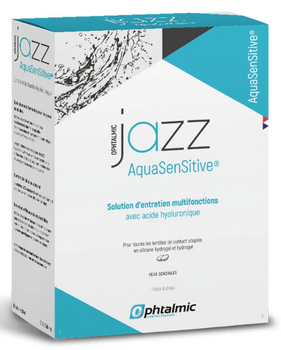 Ophtalmic Jazz AquaSensitive Solution d'entretien lentilles Lot 3 x 350ml