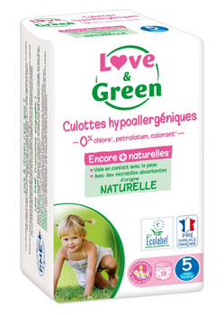Love & Green Culottes hypoallergéniques Enfants Taille 5 (12-18kg) x18